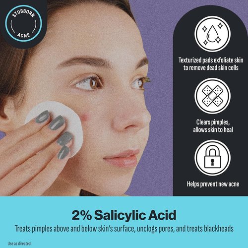 Oxy Deep Pore Acne Cleansing Pads - Maximum Strength 2% Salicylic Acid Treatment | 55 Pads for Breakouts & Blackheads