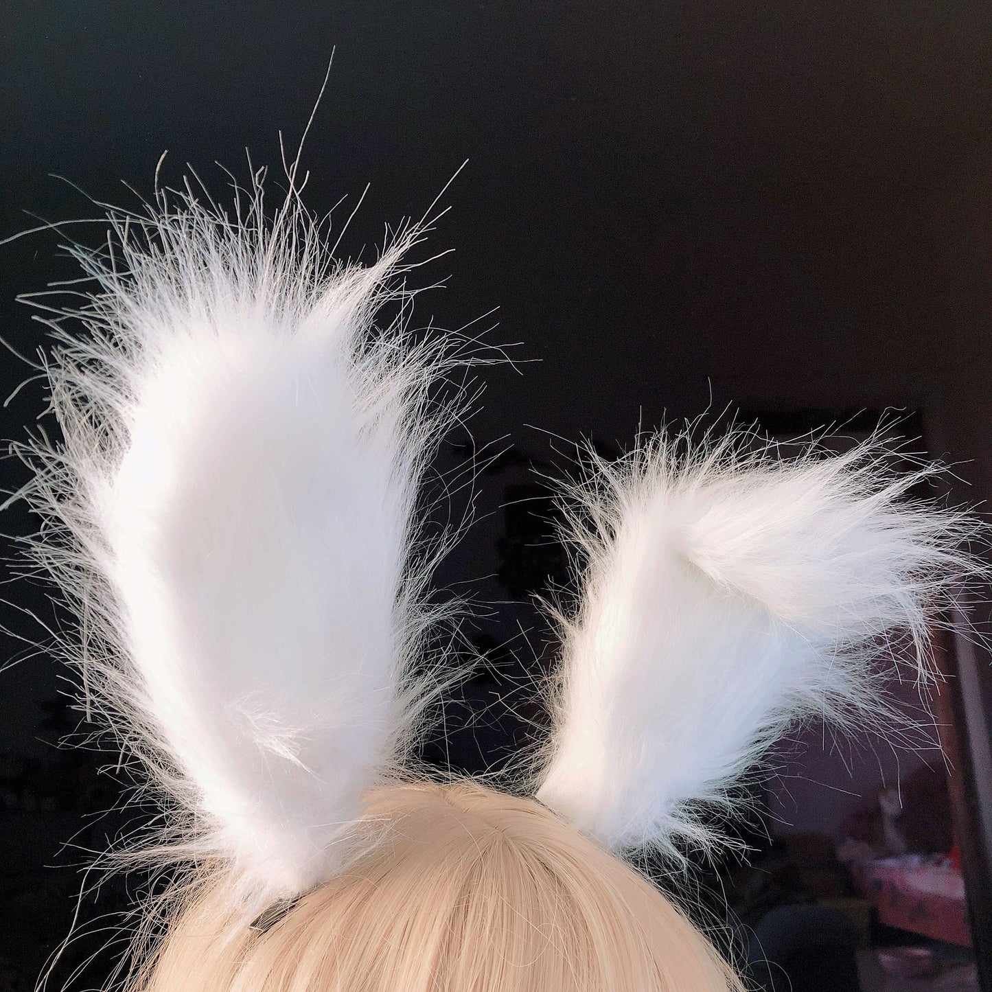 Fxaelian Cosplay White Rabbit Bunny Long Ears Headband Hairband Hair Clips Headpeice Easter Halloween Costume Party Headpiece Headwear Hair Accessories White