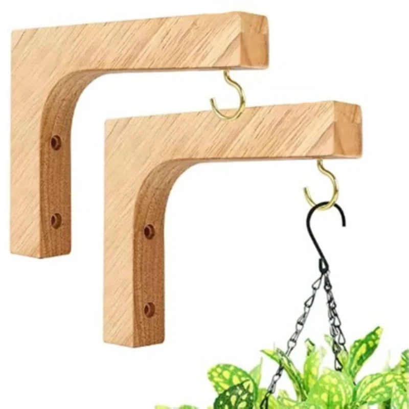 Natural Wood Wall Plant Hanger Hook for Flower Pots Lanterns & Decor