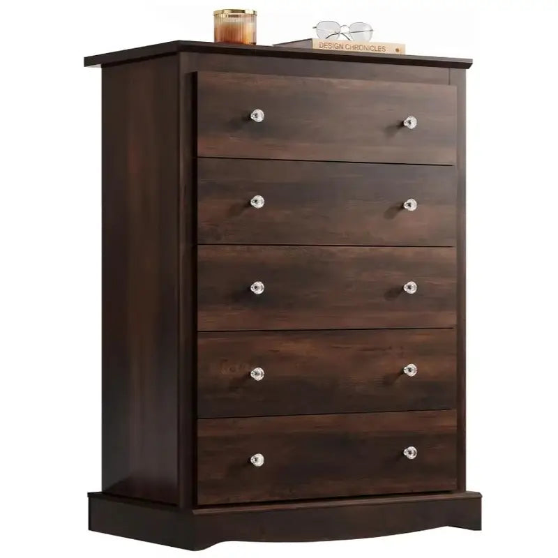 5-Drawer Dresser with Anti-Tip Safety - 45 Inch Modern Rustic Bedroom Storage