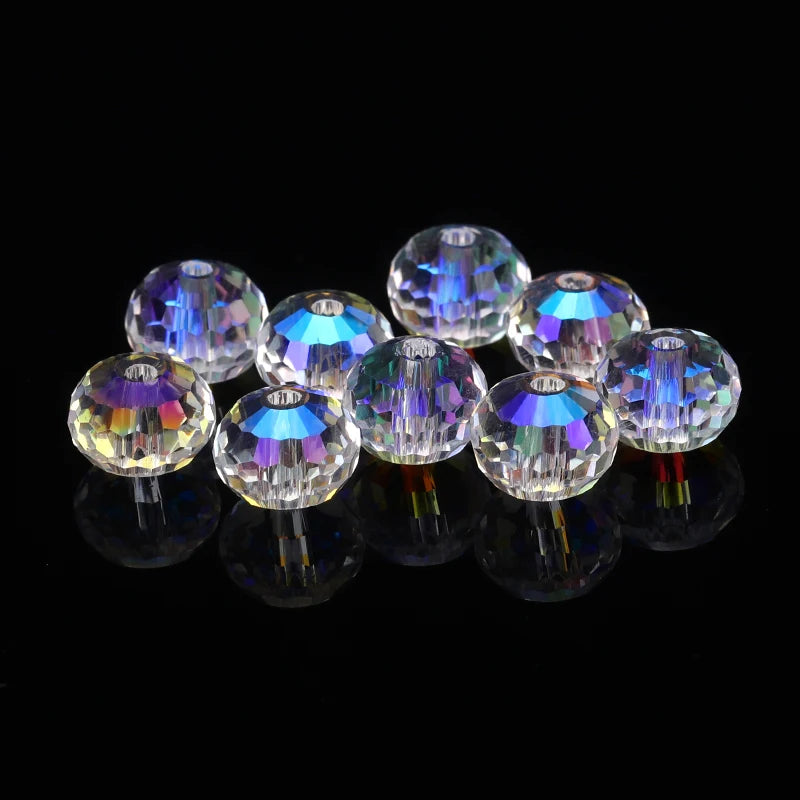 Faceted Crystal Beads for Jewelry Making - 6mm & 8mm Glass Spacer Beads, Multi Colors
