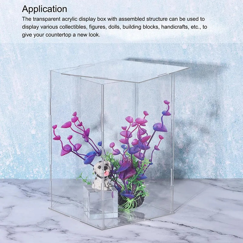 Acrylic Display Box Countertop Organizer Stand Dustproof Showcase for Figures Toys Collectibles