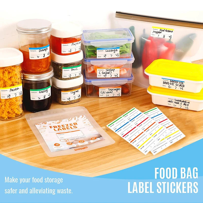 100 Pcs Food Storage Labels - Removable Freezer & Fridge Stickers, Meal Tags