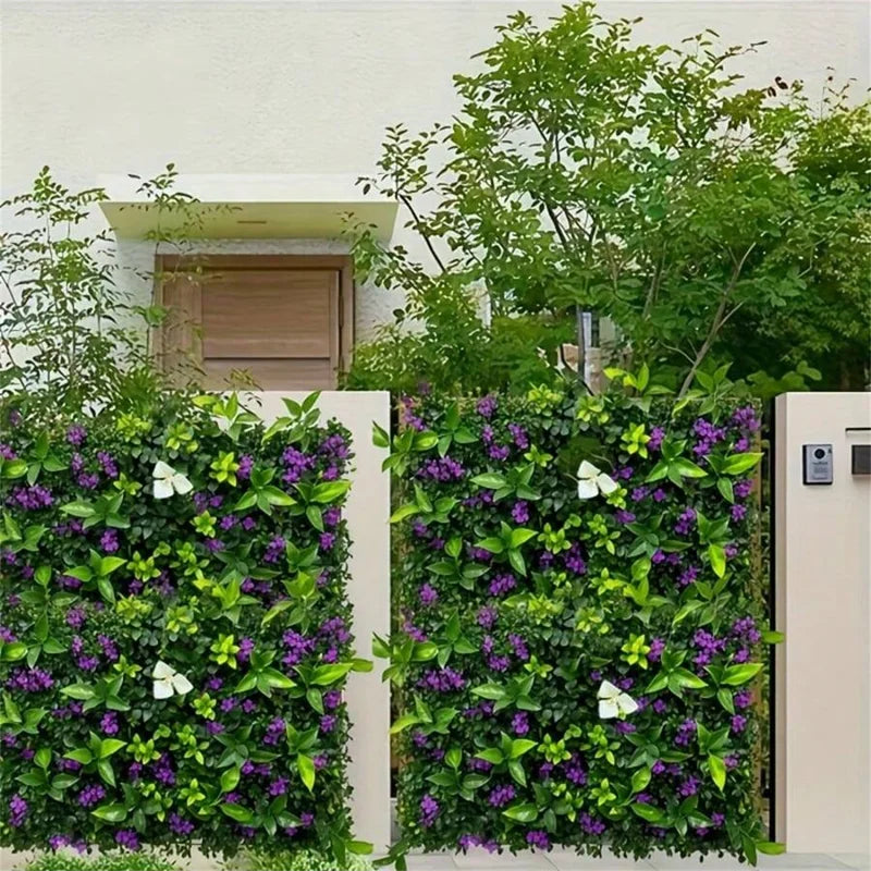 Hanging Plant Wall Panel with Greenery and Flowers for Indoor Outdoor Decor