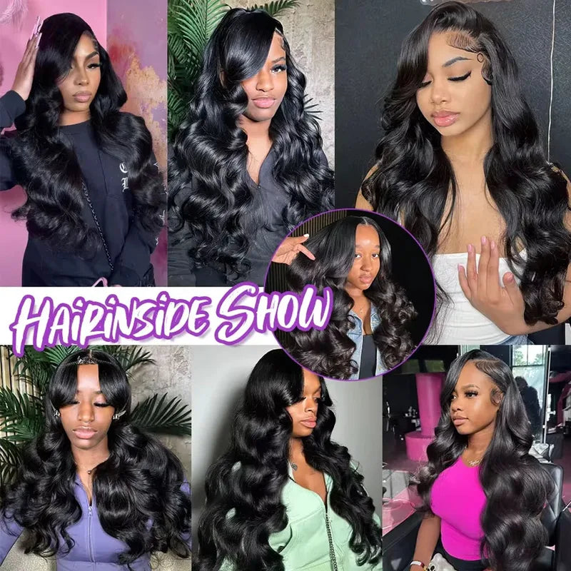 Body Wave Human Hair 13x4 HD Lace Frontal Wig - Pre Plucked, Full Lace, Black