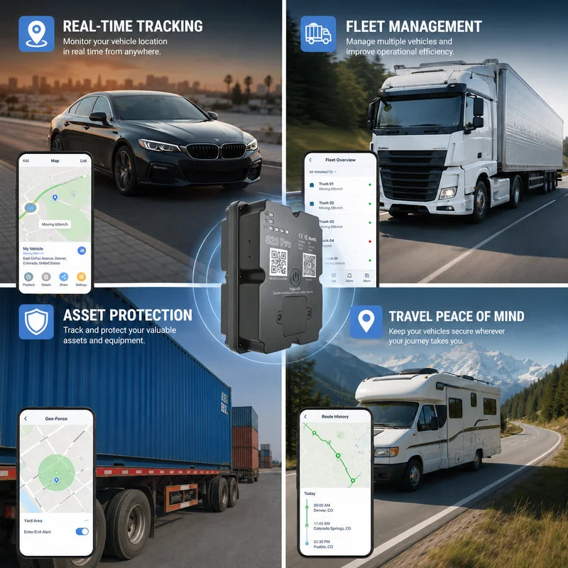Magnetic 4G LTE Vehicle GPS Tracker with Real-Time Monitoring & SOS Alerts