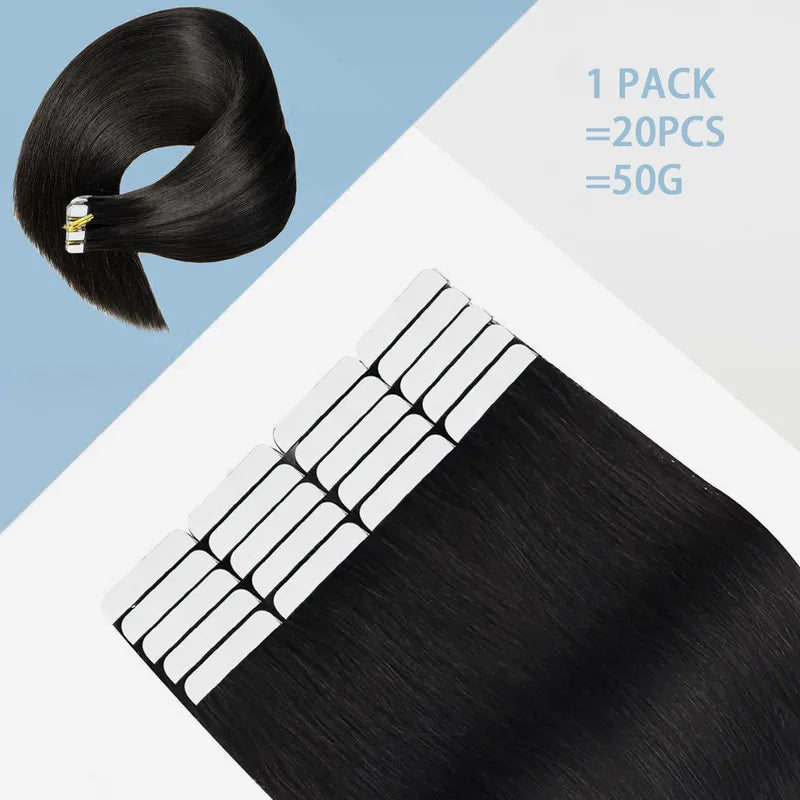 Skin Weft Tape In Hair Extensions 20Pcs 50G/Pack Real Human Hair for Women