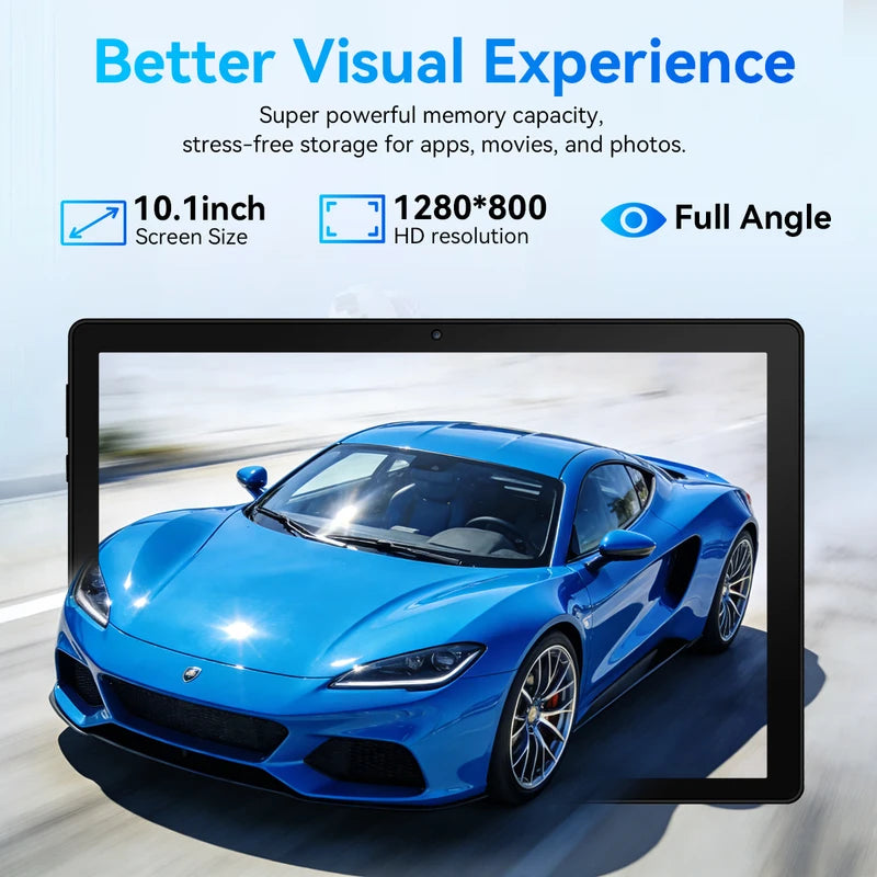 10.1 Inch Android Octa Core Tablet 24GB RAM 64GB Storage 8MP Camera Support TF Card