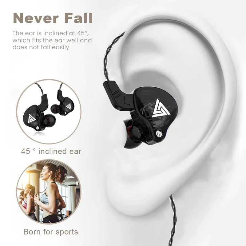 AK6 Gaming Earbuds with Mic in-Ear Headphones Stereo Bass Noise Canceling Sport Earphones