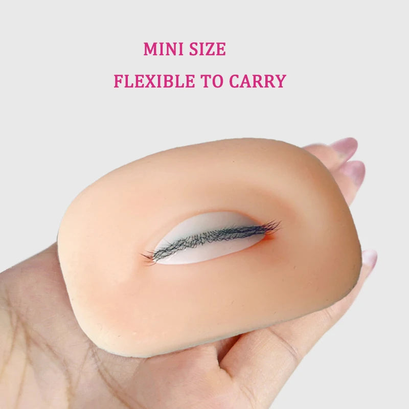 Eyelash Practice Mannequin Head Silicone Flat Doll Head for False Lash Training