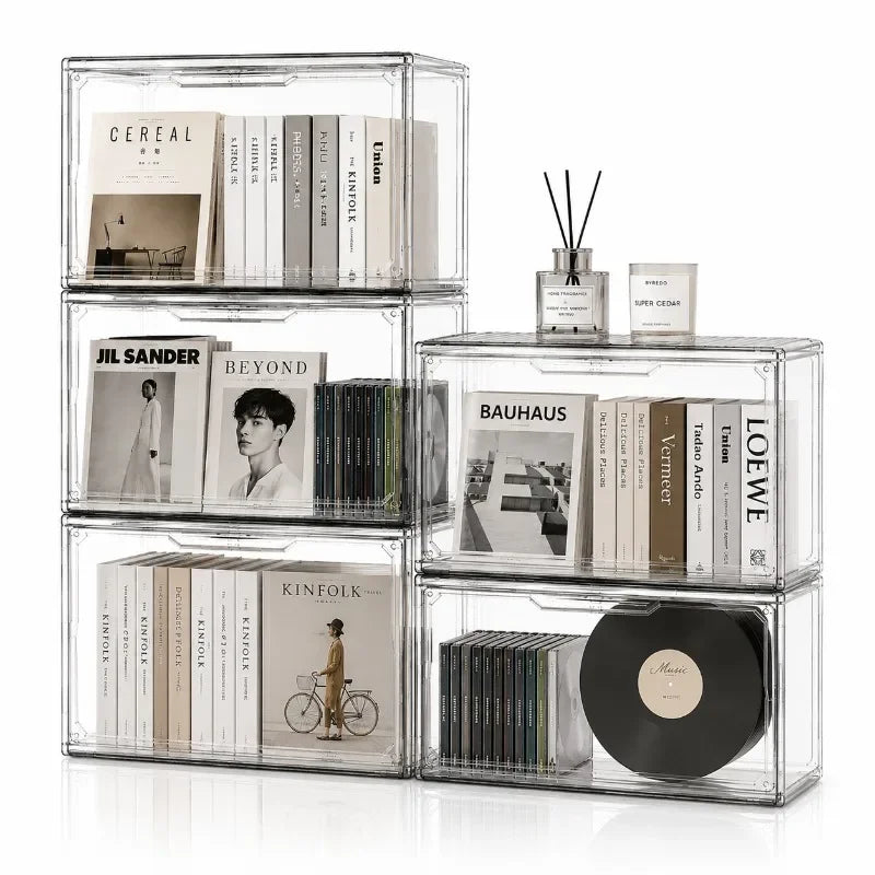 Transparent Storage Box Organizer for Books CDs Albums Display Case Acrylic Dustproof