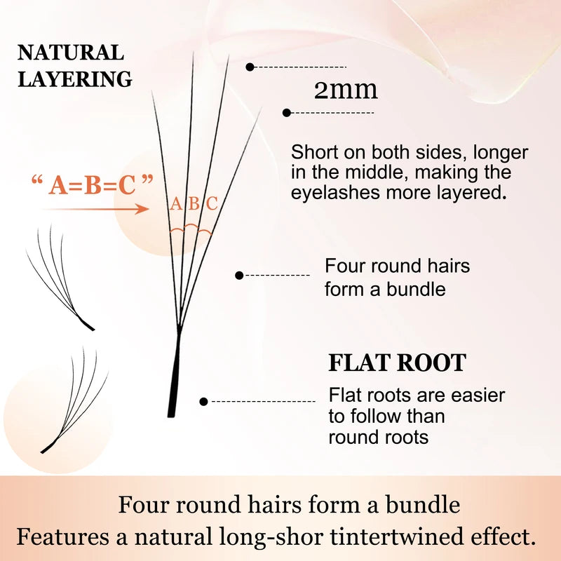 False Eyelash Extensions 3D/4D V Shape Premade Russian Volume Natural Lash Set