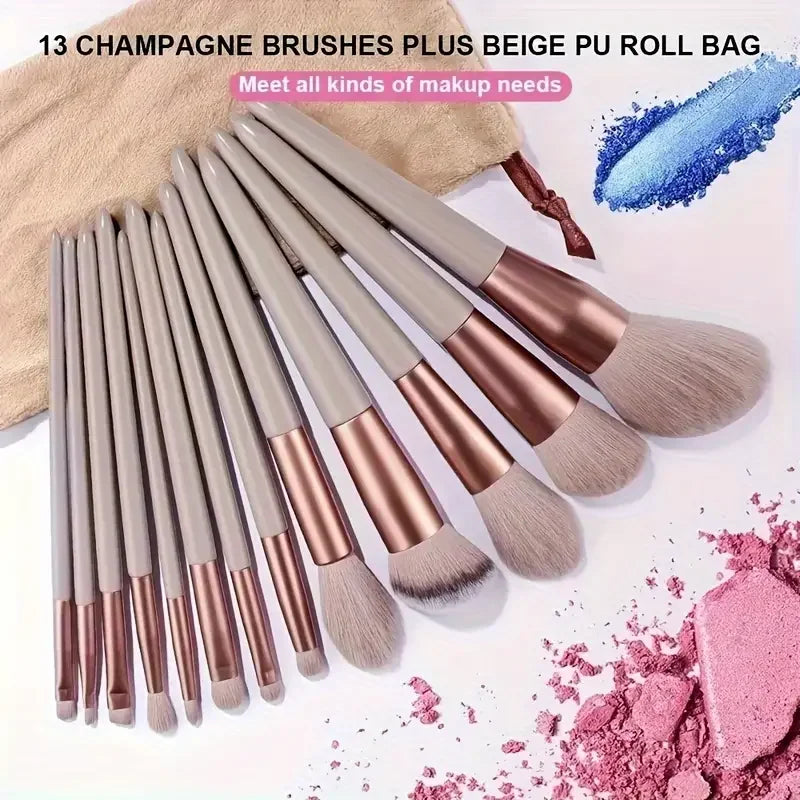 Premium Makeup Brush Set for Face and Eye Makeup - 8-13 Pcs with Colorful Handles