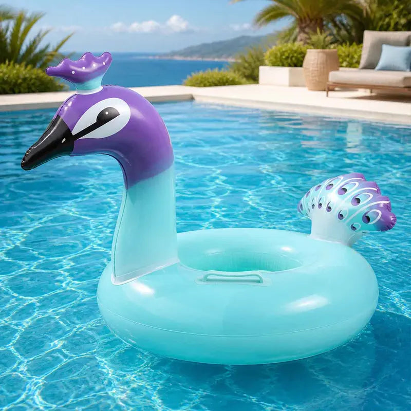 Inflatable Pool Float with Colorful Pattern, Beach & Swim Party Toy, Summer Water Float Ring