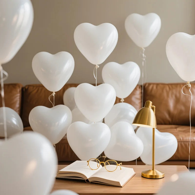 Heart-Shaped Latex Balloons for Weddings Valentine's Day Birthday & Party Decorations