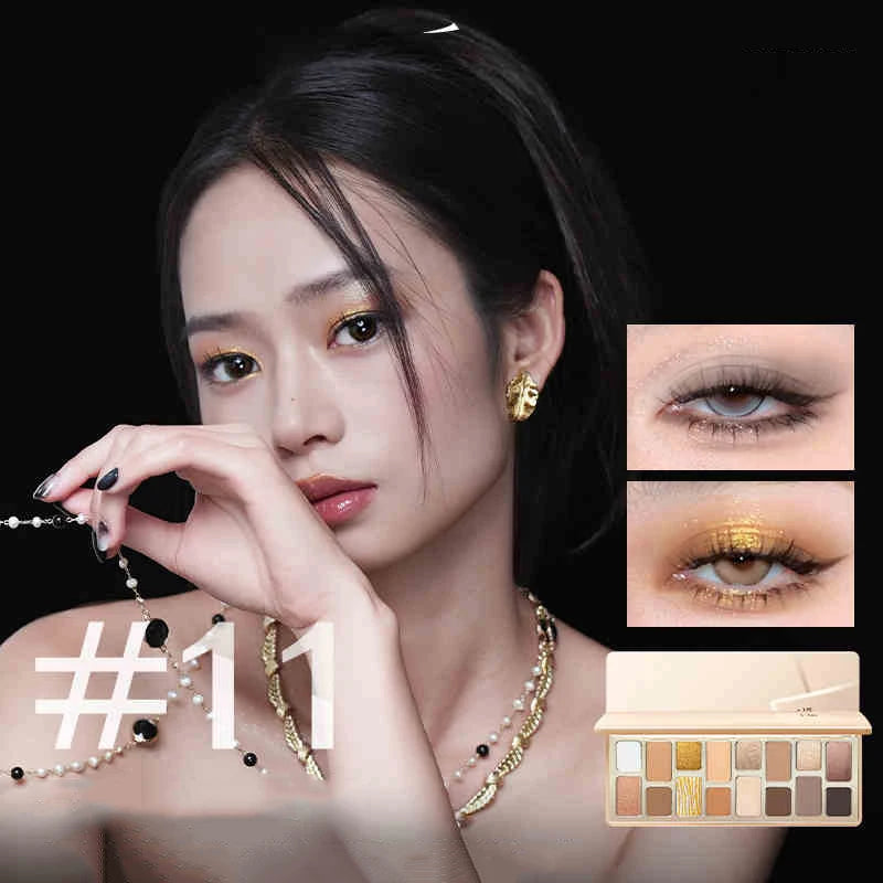 16 Color Eyeshadow Palette with Shimmer Matte Waterproof Long Lasting Vegan Cruelty-Free for Festival Travel Makeup
