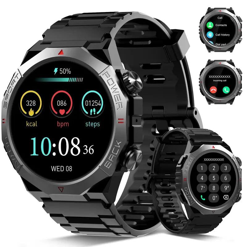 Men's Smart Watch 1.39-inch HD Touchscreen Waterproof Fitness Tracker with Heart Rate & 110+ Sports Modes