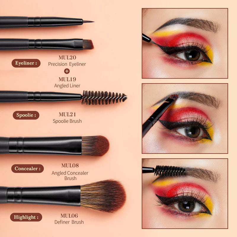 Professional 16-Piece Eye Makeup Brush Set with Synthetic Bristles