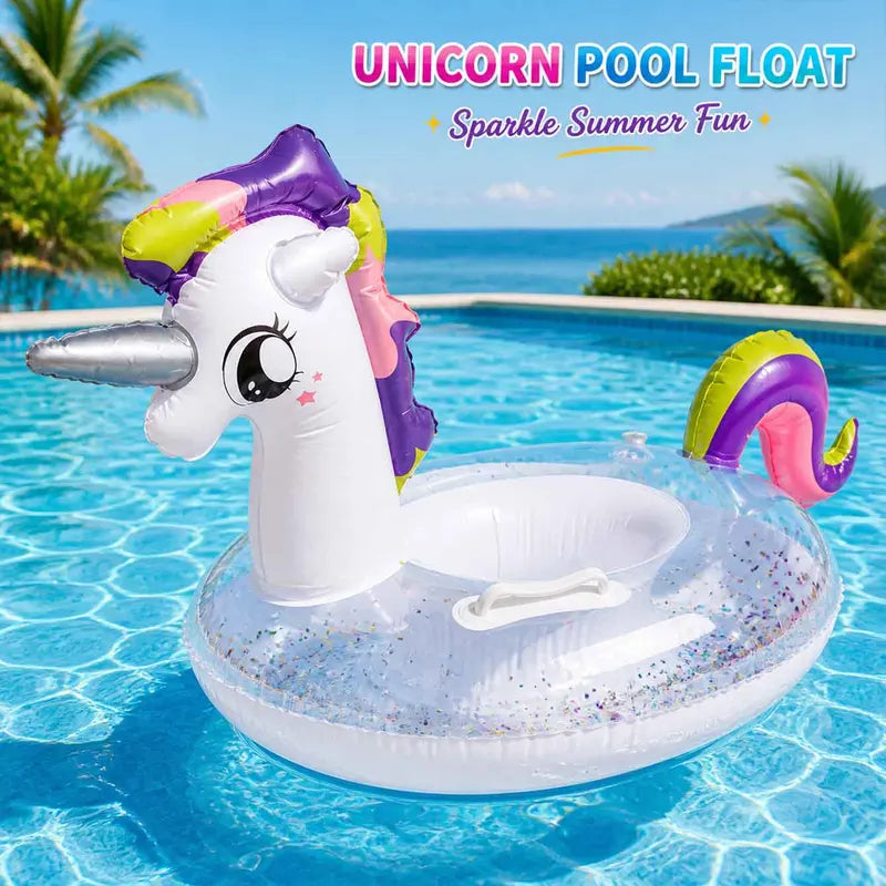 Inflatable Pool Float with Colorful Pattern, Beach & Swim Party Toy, Summer Water Float Ring