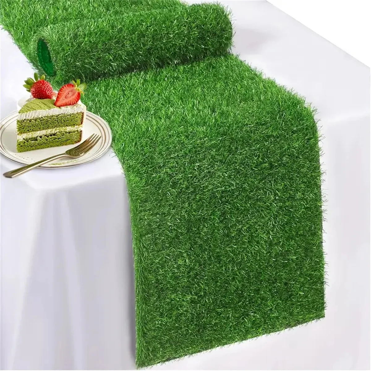 Artificial Grass Runner for Table Decor - Durable Easy-Clean Rectangular Cover for Events