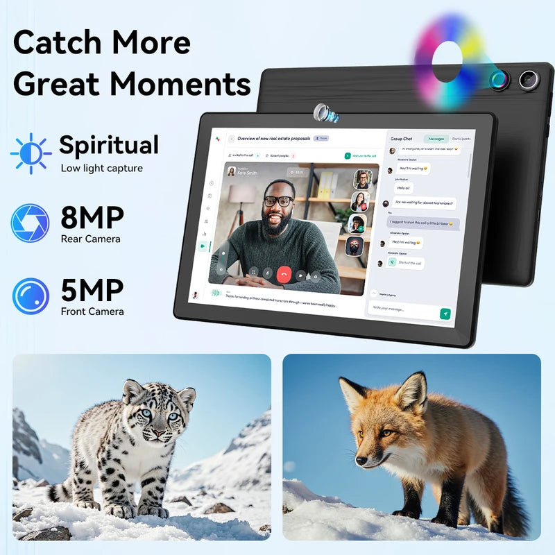 10.1 Inch Android Octa Core Tablet 24GB RAM 64GB Storage 8MP Camera Support TF Card