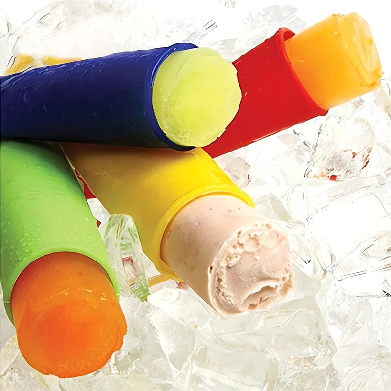 6-Pack Reusable Silicone Ice Pop Molds for Homemade Lollies and Frozen Desserts