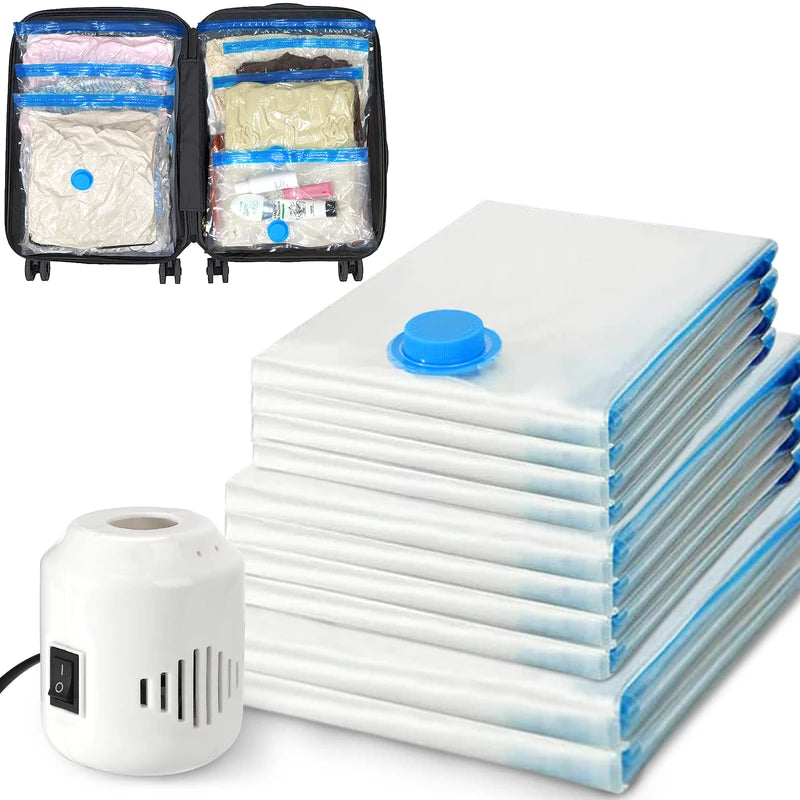Vacuum Storage Bags with Electric Pump - Space Saving, Multiple Sizes