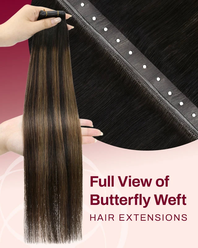 Human Hair Weft Extensions - Invisible PU Hole, Soft & Natural Look, 50G