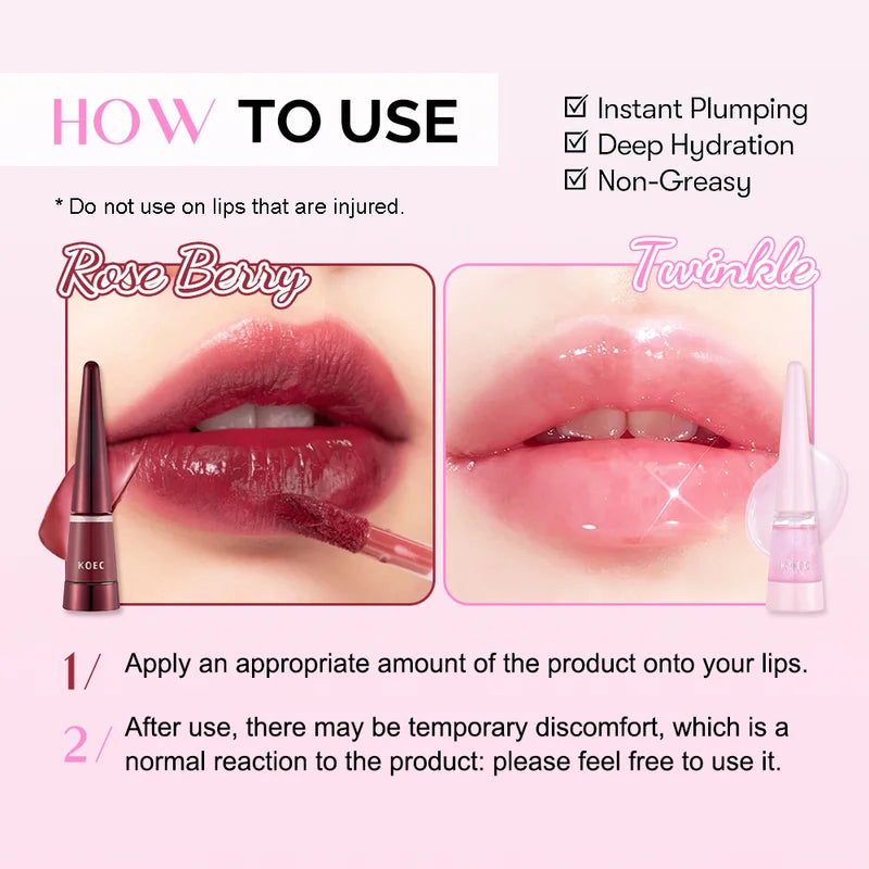 Moisturizing Lip Balm Set with Hyaluronic Acid, Plumping & High Shine Lip Gloss | 3PCS