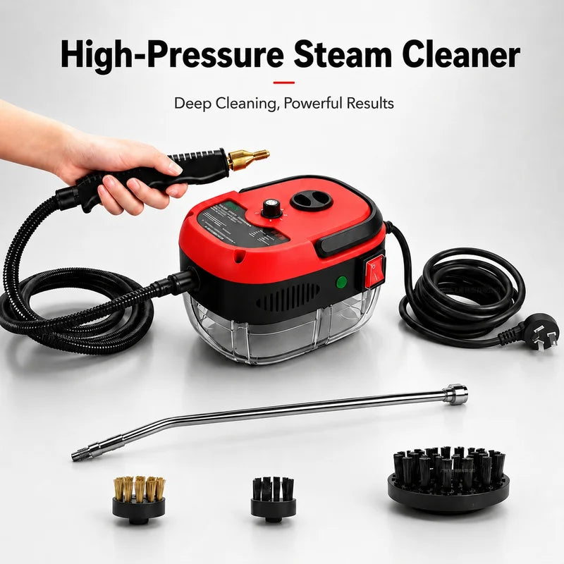 Portable Handheld Steam Cleaner for Kitchen Bathroom Floor Upholstery with Brush Heads