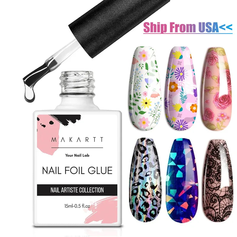 Nail Foil Transfer Gel with Strong Adhesion for Nail Art & DIY, 15ML