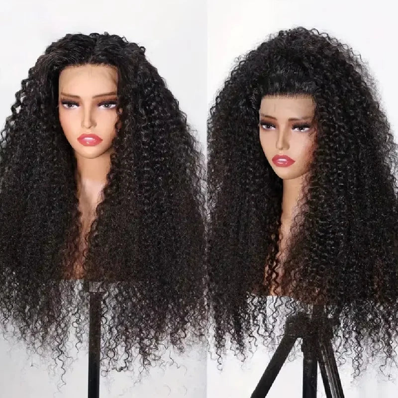 Kinky Curly Human Hair Wigs 13x4 & 13x6 Lace Front Pre Plucked HD Transparent