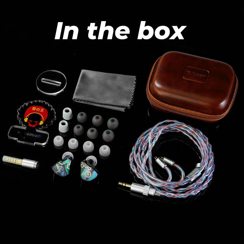 Hybrid In-Ear Earphones with Detachable Cables - HiFi Sound, 3BA + 1DD