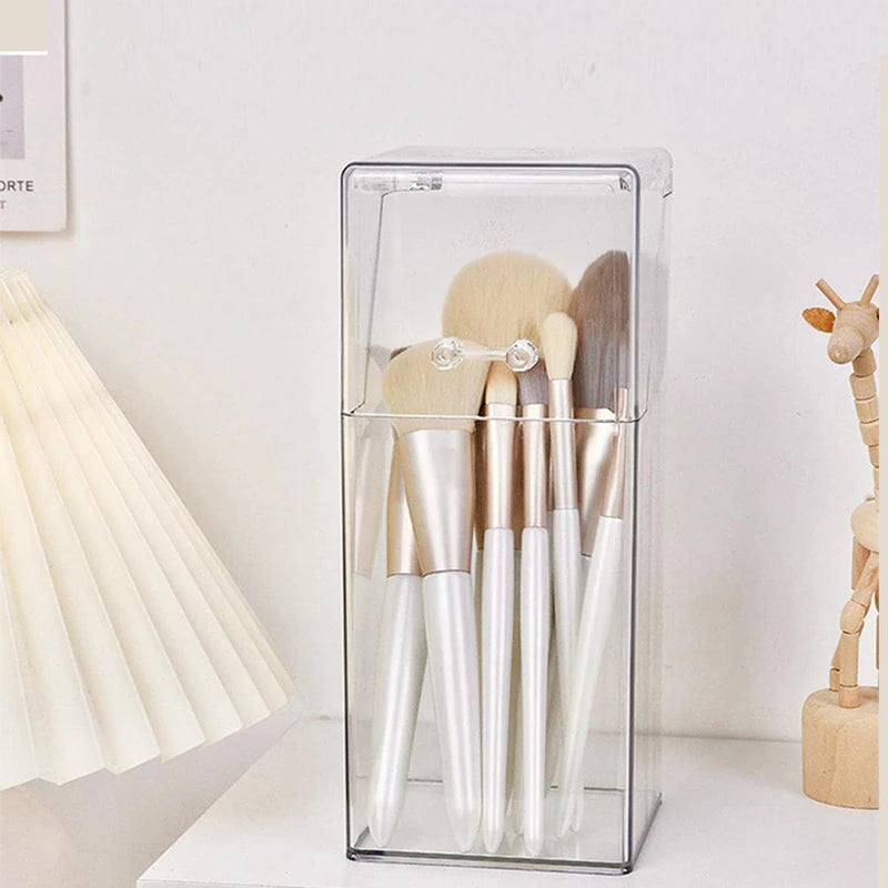 Transparent Makeup Brush Storage Box - Durable, Waterproof, Practical Organizer