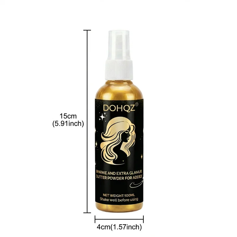 Waterproof Gold Body Glitter Spray for Face Hair Clothes Festival Party 100ML