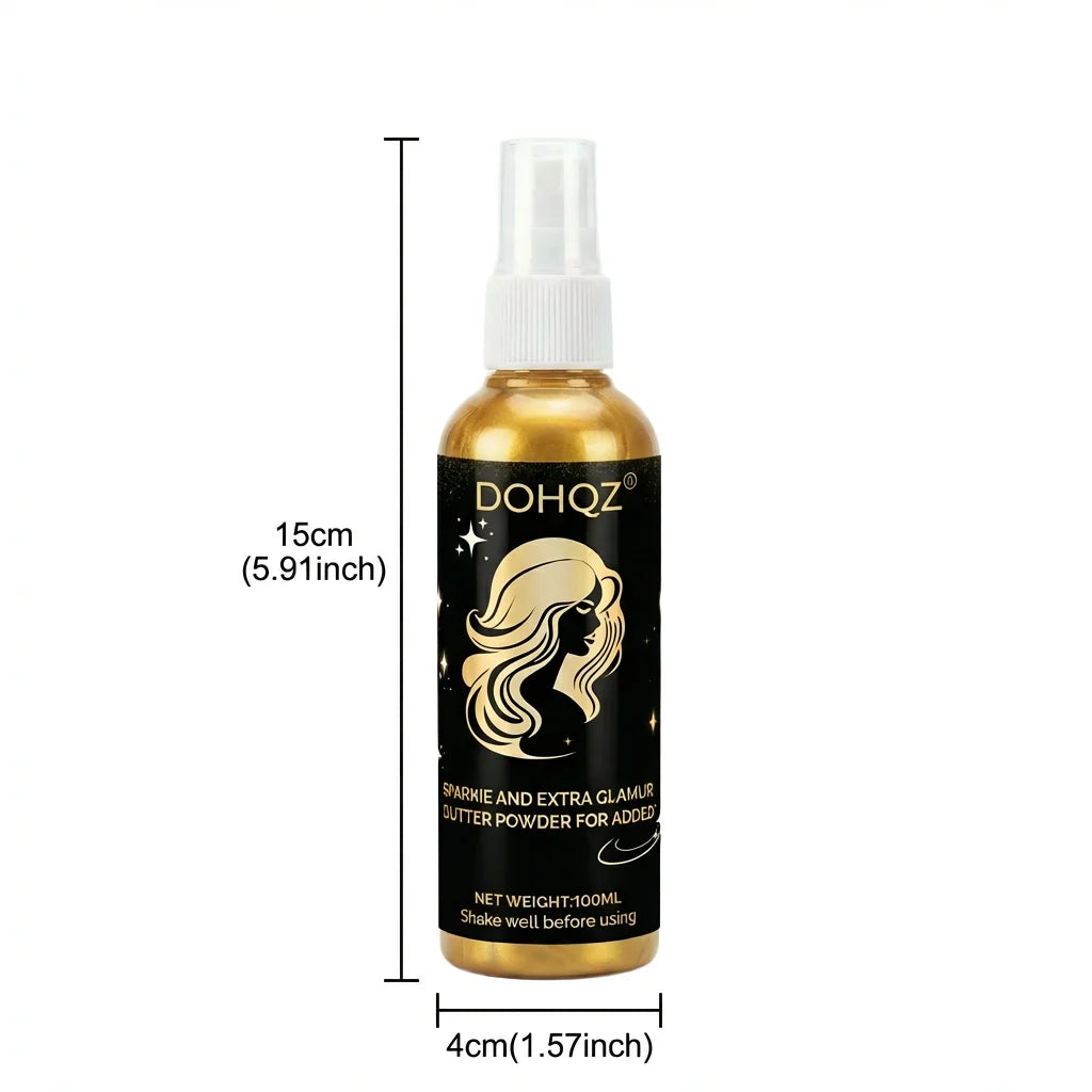 Waterproof Gold Body Glitter Spray for Face Hair Clothes Festival Party 100ML