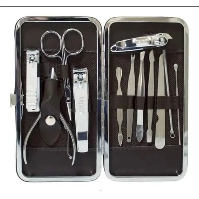 12-Piece Manicure Nail Cutter Kit with Stainless Steel Tools & Case