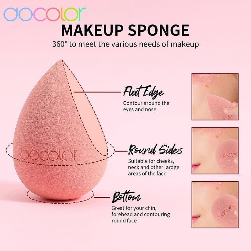 17-Piece Makeup Brush Set with Sponges & Bag - Face & Eye Cosmetics Tools