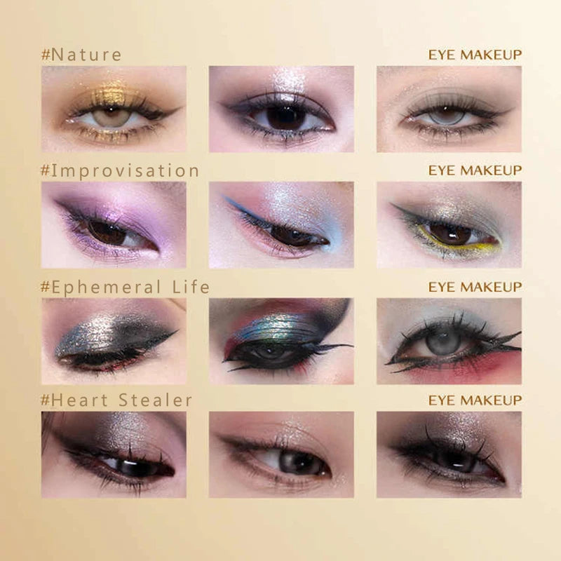 16 Color Eyeshadow Palette with Shimmer Matte Waterproof Long Lasting Vegan Cruelty-Free for Festival Travel Makeup