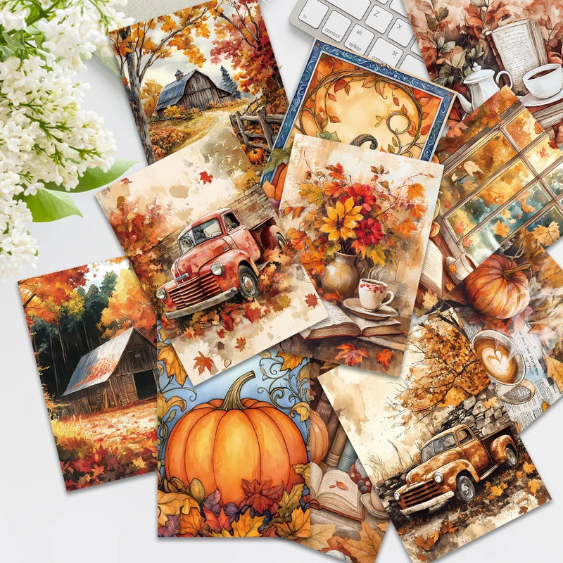 Autumn Fairy Tale Postcards Set of 32 - Harvest Season Greeting & DIY Cards