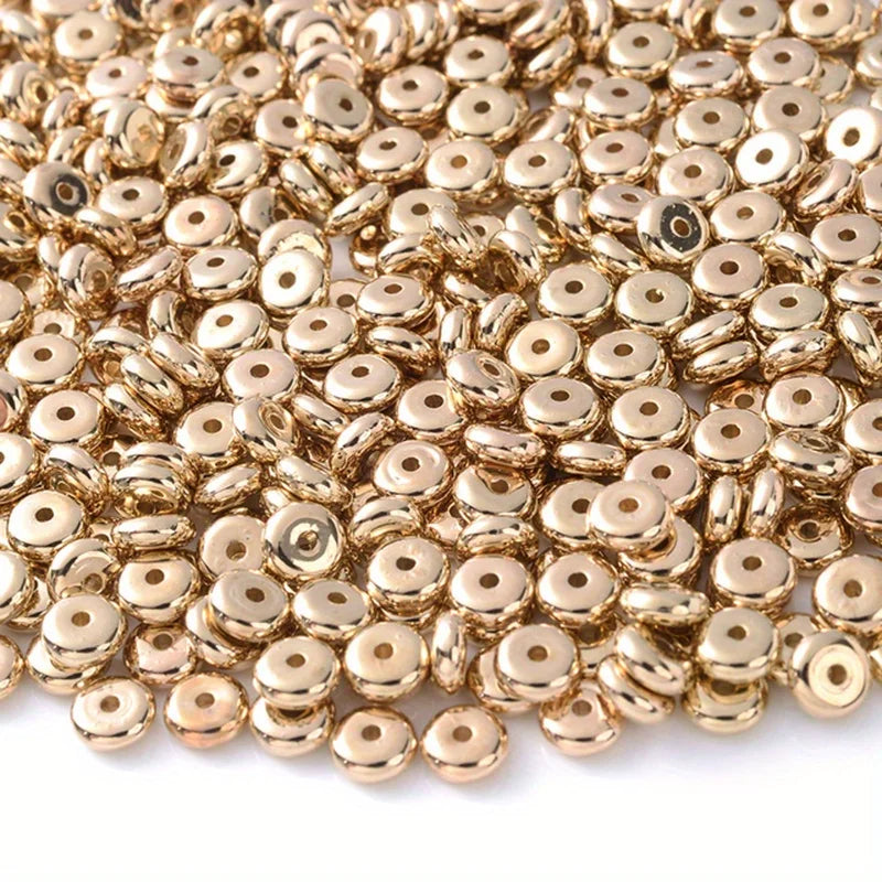 200Pcs Mixed Color 6mm Bead Spacer Wheel Charm for DIY Jewelry Making