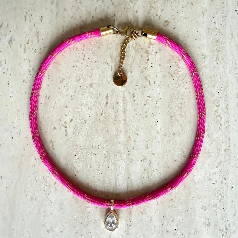 Colorful Rope Chain Necklace for Women Multilayer Gold Plated Zircon Pendant Jewelry