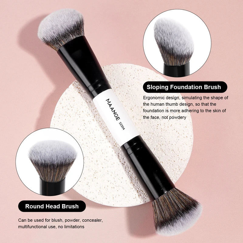 3-Piece Synthetic Makeup Brush Set for Foundation, Concealer & Powder