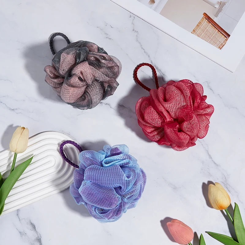 Dual-Color Shower Mesh Sponge Bath Puff Exfoliating Body Scrubber