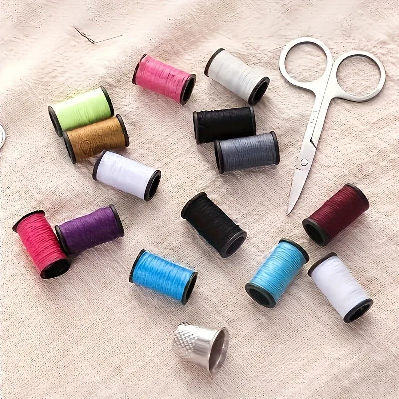 Portable Sewing Kit with Needles, Thread, Buttons & Scissors - Travel Emergency Repair Set