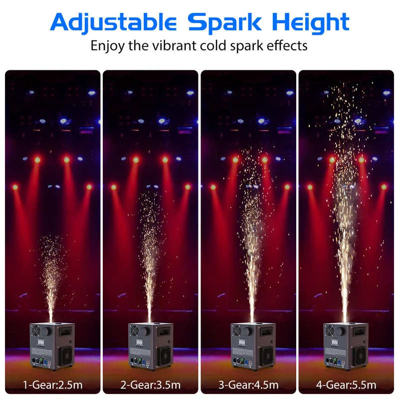 800W Cold Spark Machine for Stage Effects DMX & Wireless Control