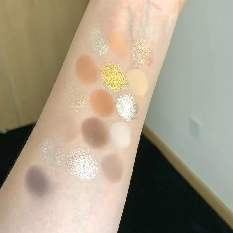 16 Color Eyeshadow Palette with Shimmer Matte Waterproof Long Lasting Vegan Cruelty-Free for Festival Travel Makeup