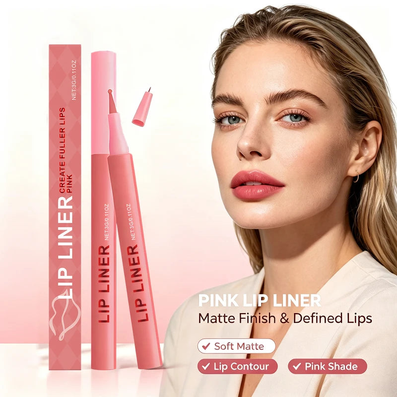 Liquid Lip Liner Matte Finish - Long Lasting Waterproof Retractable Lip Definer