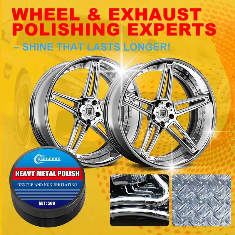Chrome Polish & Restorer Wax for Wheels Exhaust Vehicle Accents - Scratch-Free Shine