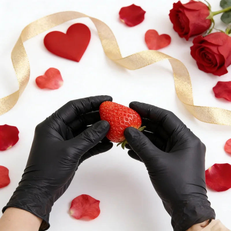 Heavy Duty Black Nitrile Gloves 100PCS - Food Safe, Powder & Latex Free, Durable Kitchen & Medical Use